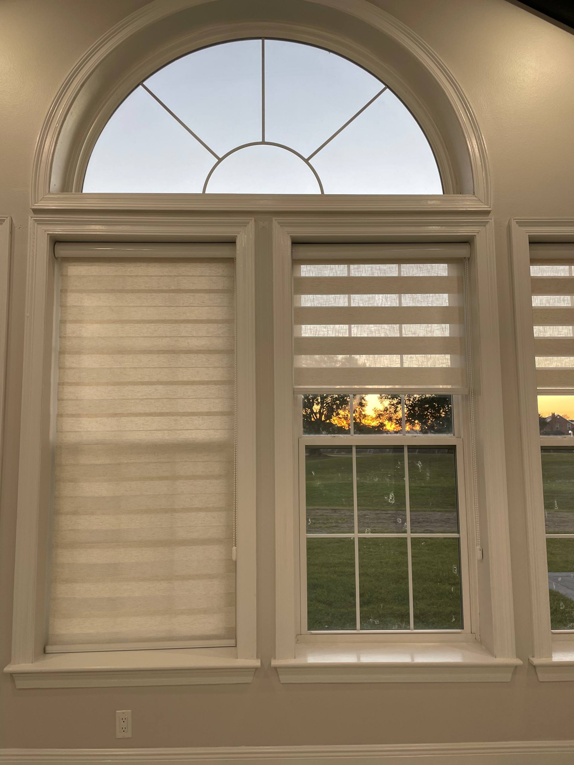 Elegant dining room with floor-length silk drapes