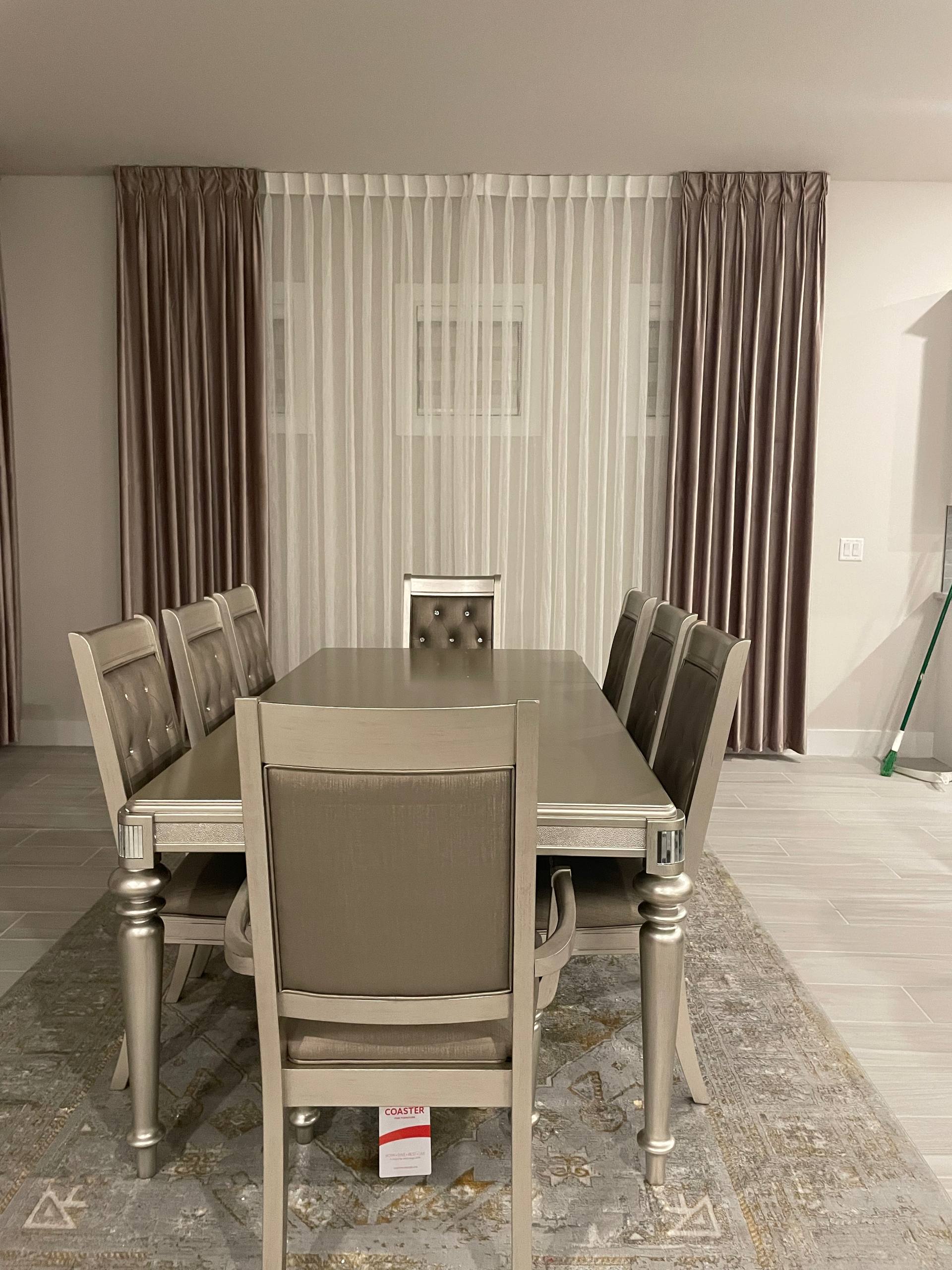 Contemporary living space with minimalist window treatments